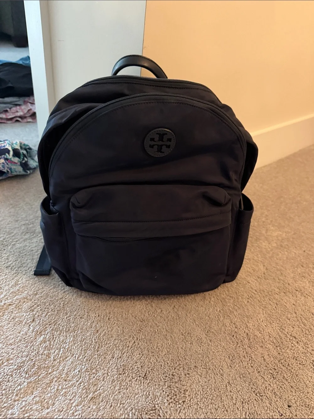 Tory Burch Black Nylon Daypack Backpack